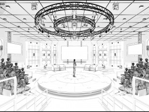 Virtual TV Studio Sets - Collection Vol 16 - 9 PCS DESIGN 3Dモデル