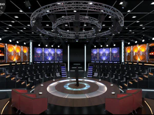 Virtual TV Studio Sets - Collection Vol 16 - 9 PCS DESIGN 3D Model