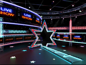Virtual TV Studio Sets - Collection Vol 16 - 9 PCS DESIGN 3D Model