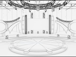 Virtual TV Studio Sets - Collection Vol 16 - 9 PCS DESIGN 3Dモデル