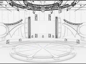 Virtual TV Studio Sets - Collection Vol 16 - 9 PCS DESIGN 3D Model