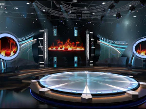 Virtual TV Studio Sets - Collection Vol 16 - 9 PCS DESIGN 3D Model