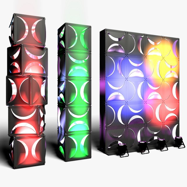 Stage Decor 18 - Modular Wall Column 3D Model .c4d .max .obj .3ds .fbx .stl .blend 