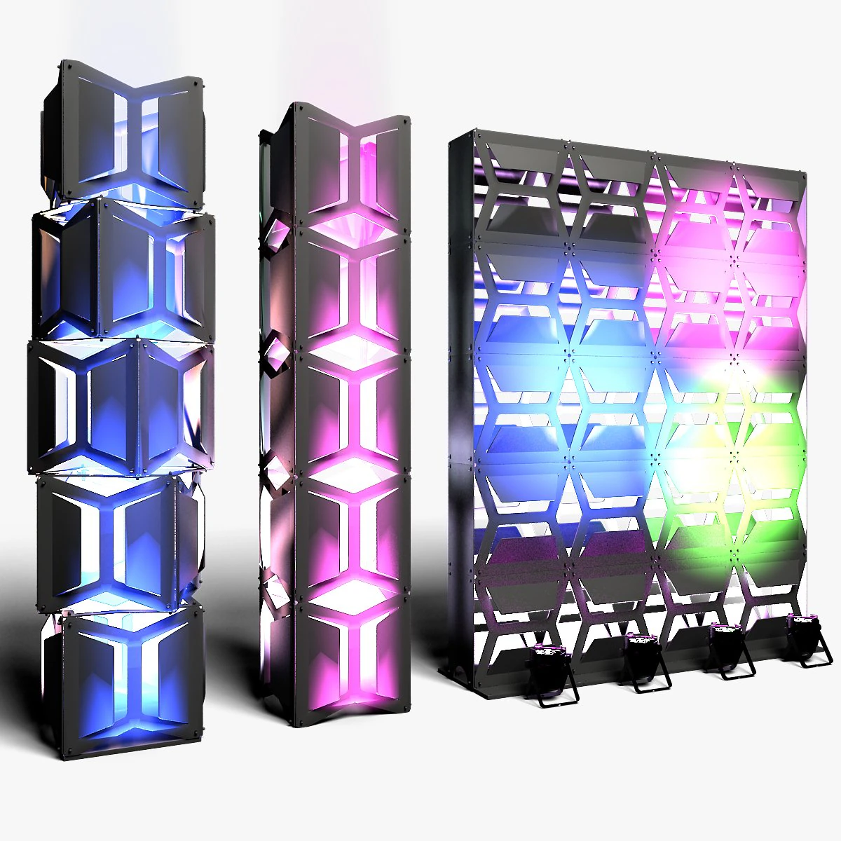 Stage Decor 19 - Modular Wall Column 3D Model .c4d .max .obj .3ds .fbx .stl .blend