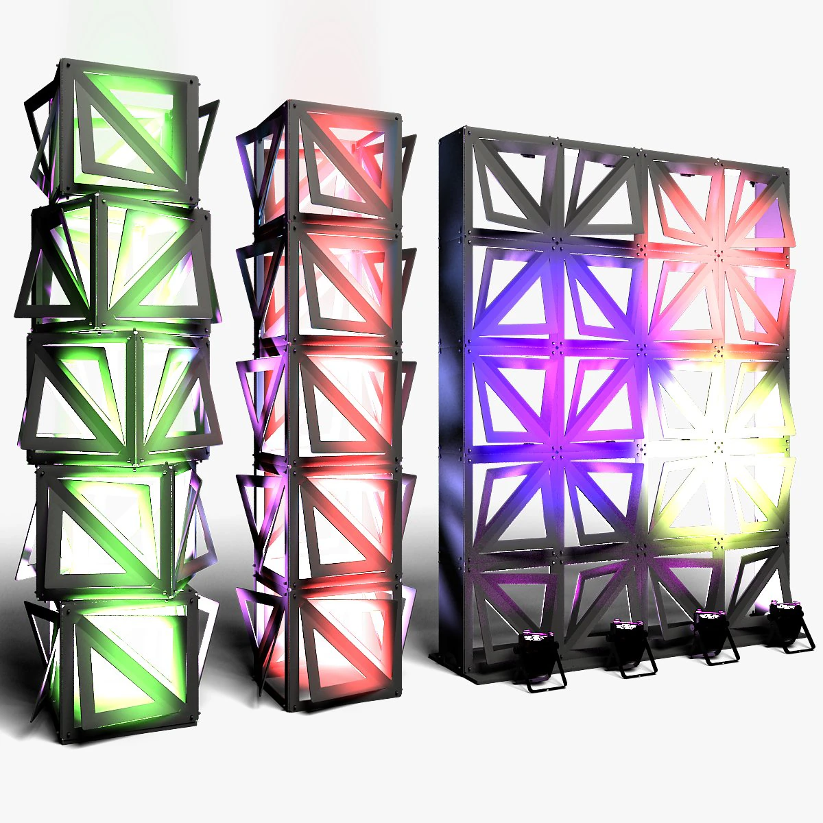 Stage Decor 20 - Modular Wall Column 3D Model .c4d .max .obj .3ds .fbx .stl .blend 