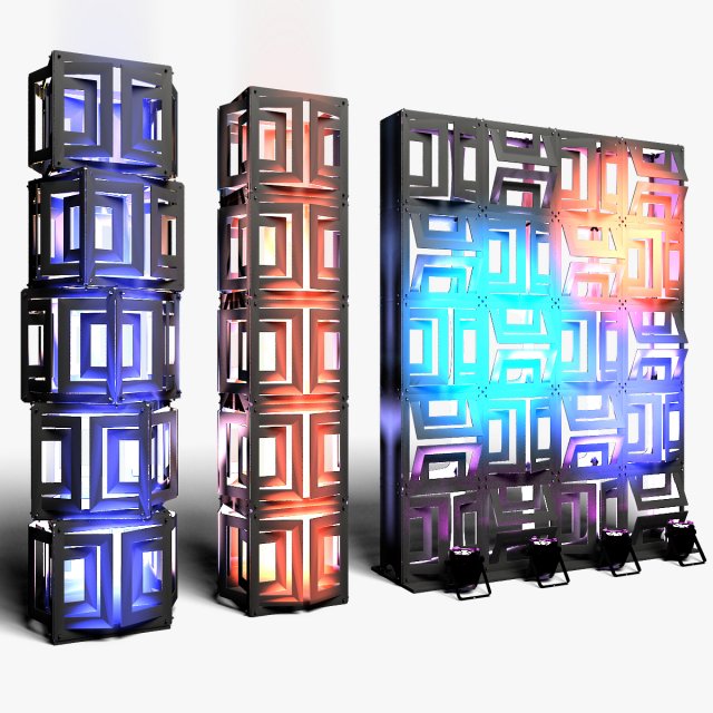 Stage Decor 21 - Modular Wall Column 3D Model .c4d .max .obj .3ds .fbx .stl .blend 