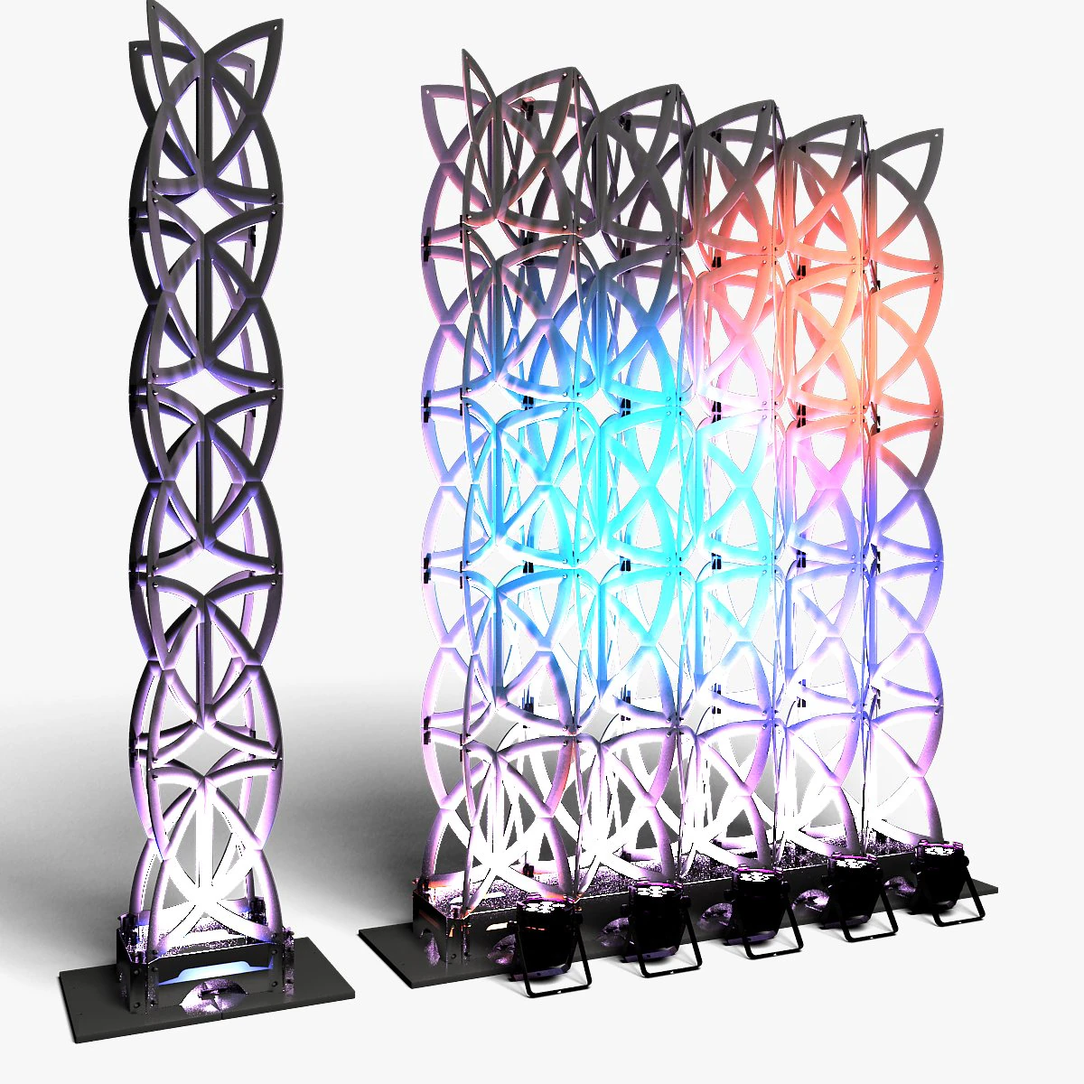 Stage Decor 22 - Modular Wall Column 3D Model .c4d .max .obj .3ds .fbx .stl .blend 