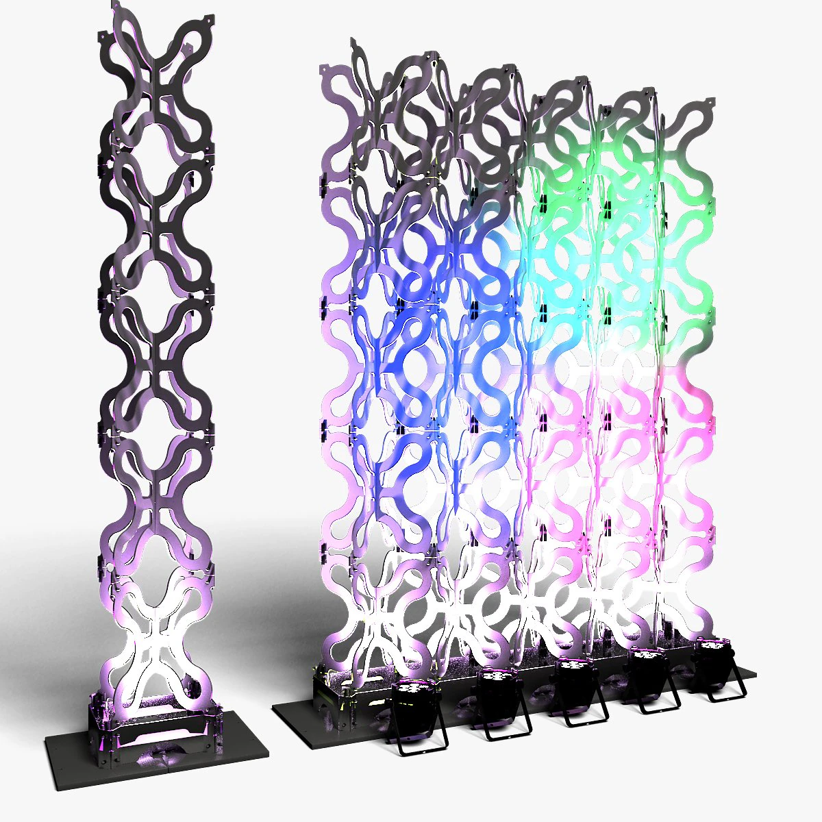 Stage Decor 23 - Modular Wall Column 3D Model .c4d .max .obj .3ds .fbx .stl .blend 