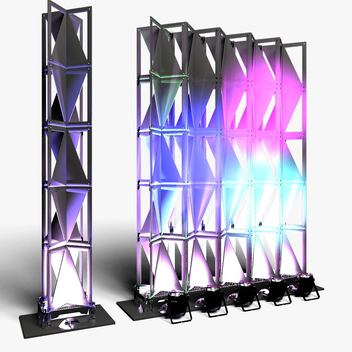Stage Decor 25 - Modular Wall Column 3D Model .c4d .max .obj .3ds .fbx .stl .blend 