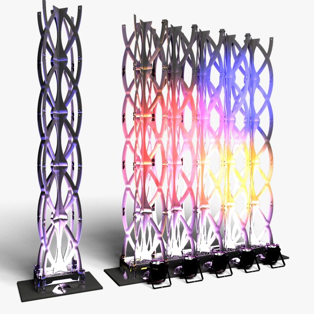 Stage Decor 27 - Modular Wall Column Modèle 3D .c4d .max .obj .3ds .fbx .stl .blend 