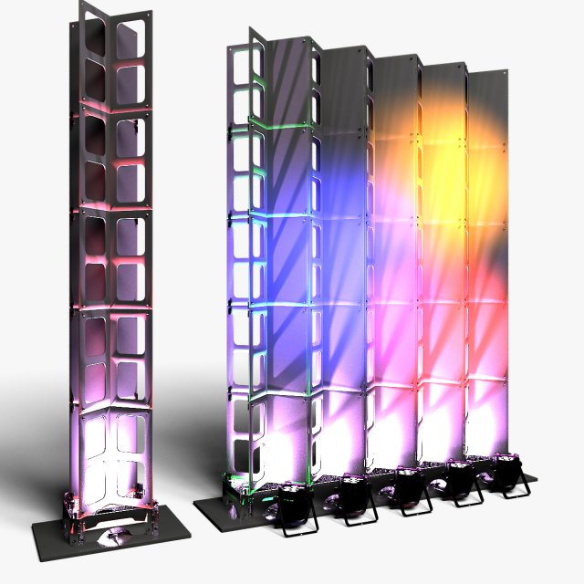 Stage Decor 28 - Modular Wall Column 3D Model .c4d .max .obj .3ds .fbx .stl .blend 