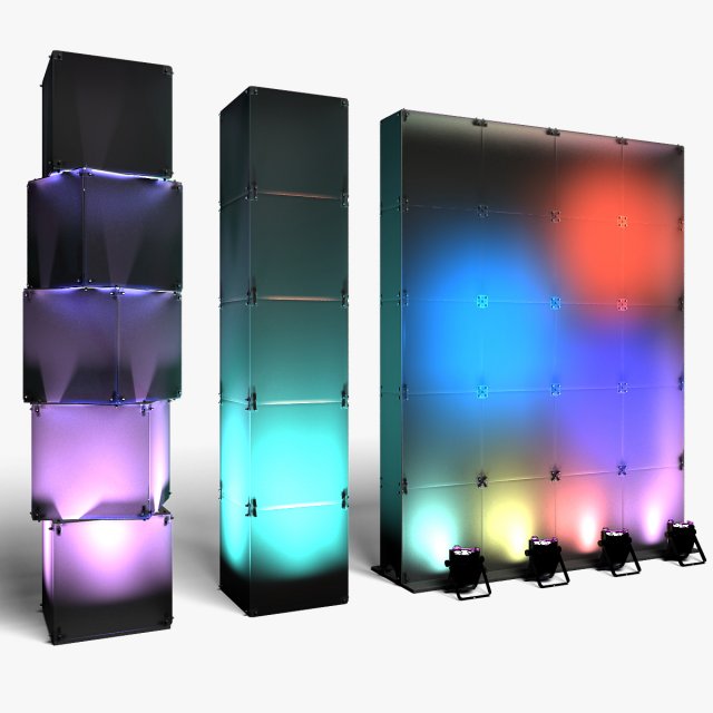 Stage Decor 29 - Modular Wall Column Model 3D .c4d .max .obj .3ds .fbx .stl .blend 
