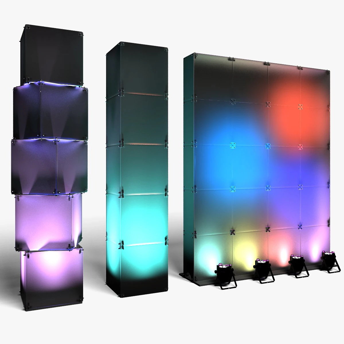Stage Decor 29 - Coluna Modular de Parede Modelo 3D .c4d .max .obj .3ds .fbx .stl .blend 
