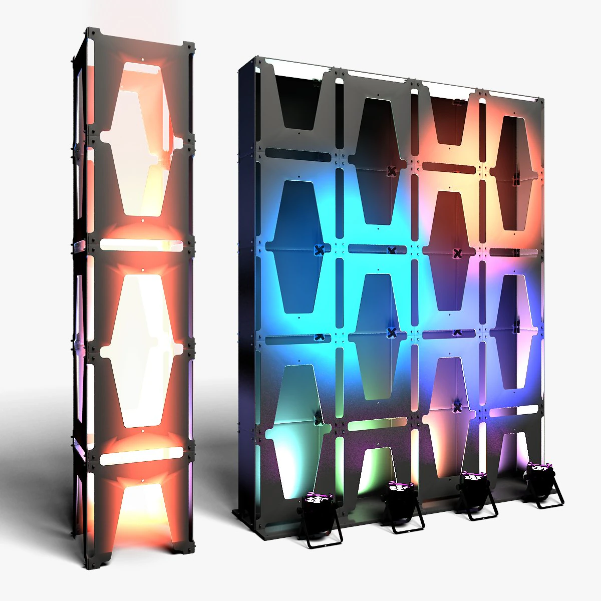 Stage Decor 30 - Modular Wall Column 3D Model .c4d .max .obj .3ds .fbx .stl .blend 