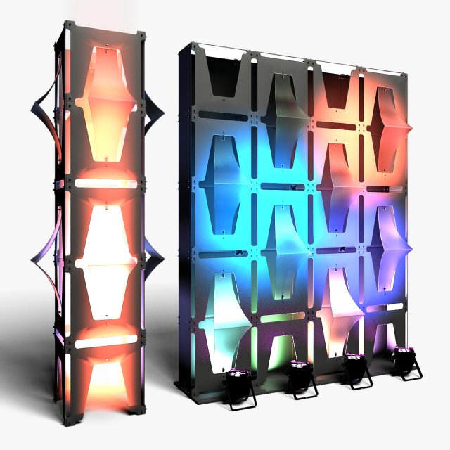 Stage Decor 31 - Modular Wall Column Model 3D .c4d .max .obj .3ds .fbx .stl .blend 
