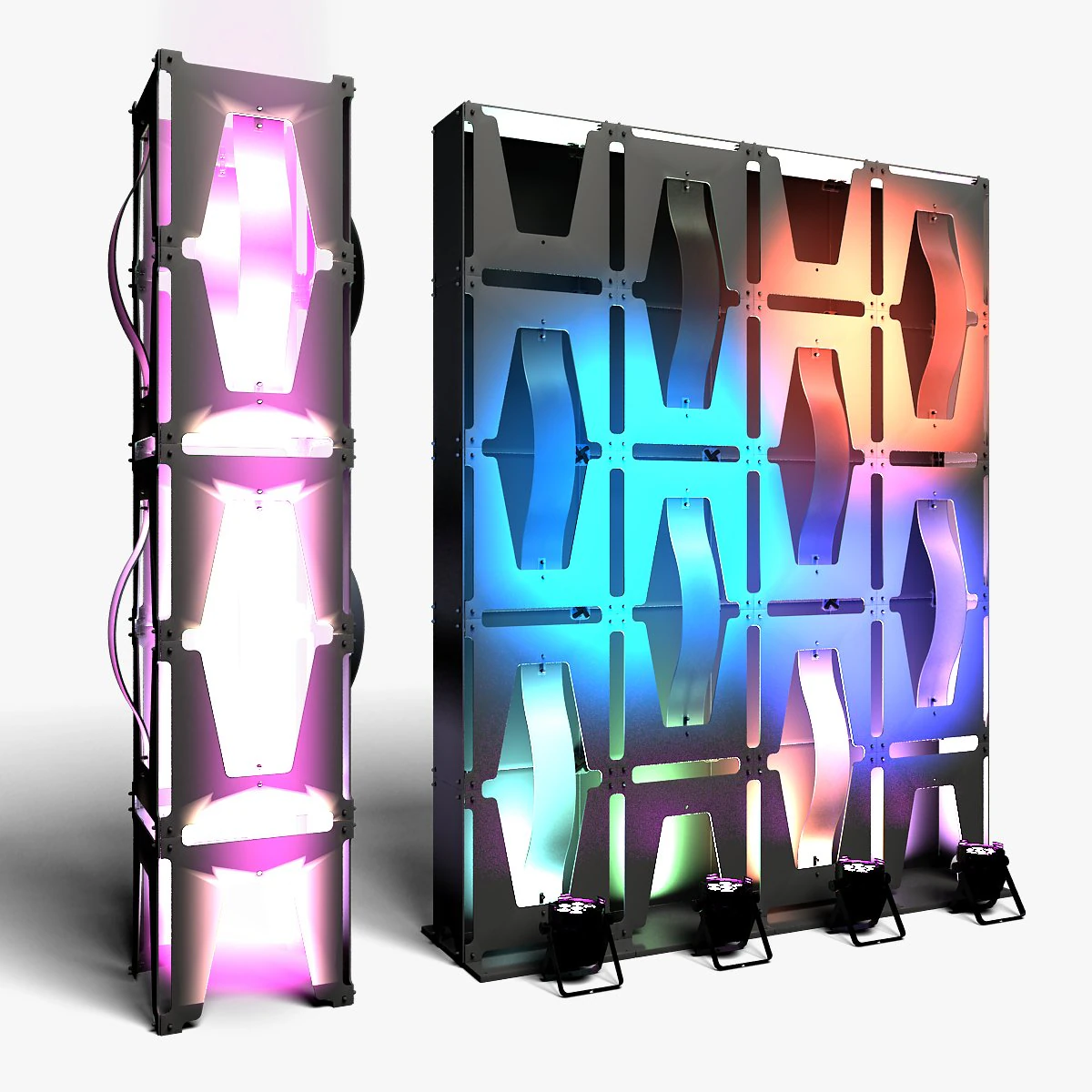 Stage Decor 35 - Modular Wall Column 3D Model .c4d .max .obj .3ds .fbx .stl .blend
