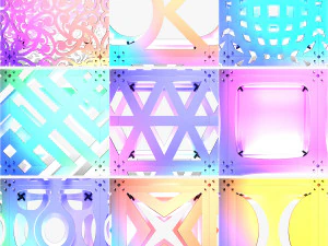 Stage Decor Collection 02 - Modular Wall Column 9 PCS 3D Model
