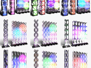 Stage Decor Collection 03 - Colonna Modulare a Parete 9 PZ Modello 3D