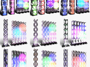 Stage Decor Collection 00 - Modular Wall Column 36 PCS 3D Model
