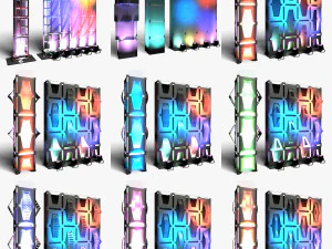 Stage Decor Collection 00 - Modular Wall Column 36 PCS 3D Model