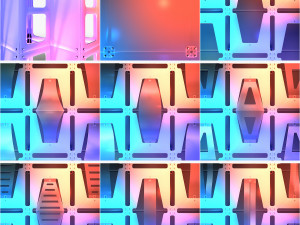 Stage Decor Collection 00 - Modular Wall Column 36 PCS 3D Model