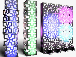 Stage Decor Collection 00 - Modular Wall Column 36 PCS 3D Model