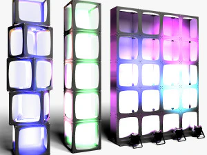 Stage Decor Collection 00 - Modular Wall Column 36 PCS 3D Model