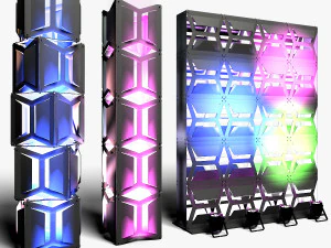 Stage Decor Collection 00 - Modular Wall Column 36 PCS 3D Model