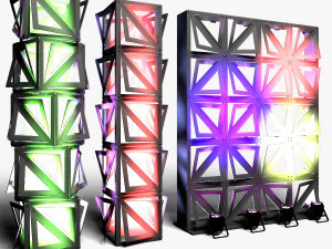 Stage Decor Collection 00 - Modular Wall Column 36 PCS 3D Model