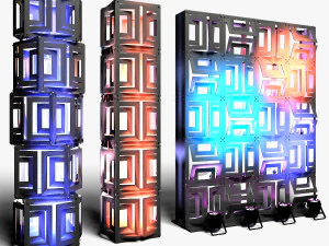 Stage Decor Collection 00 - Modular Wall Column 36 PCS 3D Model