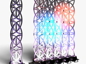 Stage Decor Collection 00 - Modular Wall Column 36 PCS 3D Model