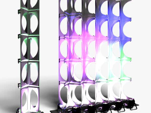 Stage Decor Collection 00 - Modular Wall Column 36 PCS 3D Model