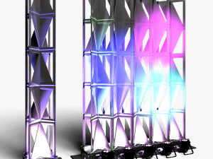 Stage Decor Collection 00 - Modular Wall Column 36 PCS 3D Model