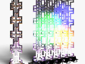 Stage Decor Collection 00 - Modular Wall Column 36 PCS 3D Model