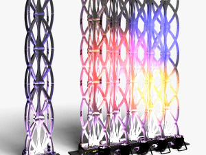 Stage Decor Collection 00 - Modular Wall Column 36 PCS 3D Model