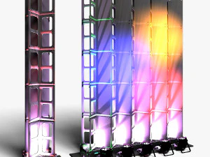 Stage Decor Collection 00 - Modular Wall Column 36 PCS 3D Model
