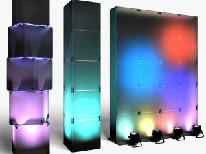 Stage Decor Collection 00 - Modular Wall Column 36 PCS 3D Model