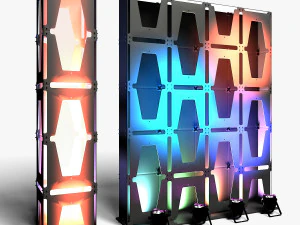 Stage Decor Collection 00 - Modular Wall Column 36 PCS 3D Model