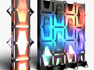 Stage Decor Collection 00 - Modular Wall Column 36 PCS 3D Model