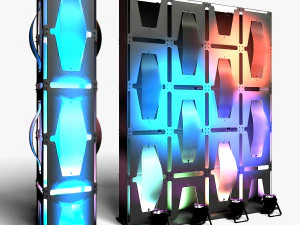 Stage Decor Collection 00 - Modular Wall Column 36 PCS 3D Model