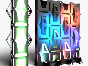 Stage Decor Collection 00 - Modular Wall Column 36 PCS 3D Model