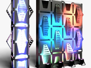 Stage Decor Collection 00 - Modular Wall Column 36 PCS 3D Model