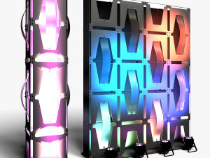 Stage Decor Collection 00 - Modular Wall Column 36 PCS 3D Model