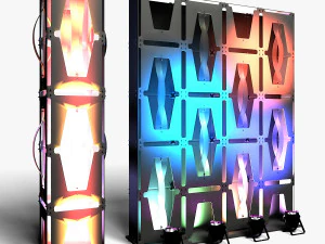 Stage Decor Collection 00 - Modular Wall Column 36 PCS 3D Model