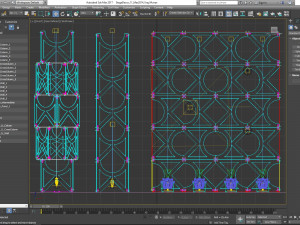 Stage Decor Collection 00 - Modular Wall Column 36 PCS 3D Model