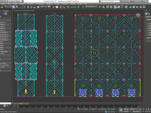 Stage Decor Collection 00 - Modular Wall Column 36 PCS 3D Model