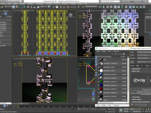 Stage Decor Collection 00 - Modular Wall Column 36 PCS 3D Model
