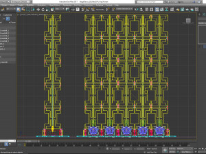 Stage Decor Collection 00 - Modular Wall Column 36 PCS 3D Model