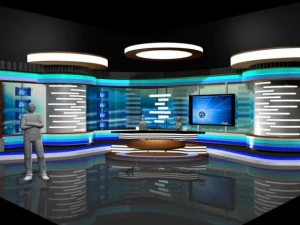 set di notizie dello studio televisivo virtuale 2 Modello 3D