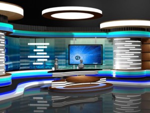 virtual tv studio news set 2 Modello 3D